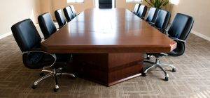 A conference table in an office building after Commercial Building Cleaning in Doral, FL 