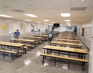 School Cafeteria with Tables After a School Cleaning in Fort Lauderdale, FL